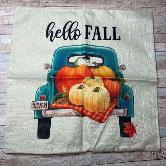 Other - New Fall Pillow Covers 4 Pack Gnome Trucks Sunflower Leaves Pumpkins Zip Closure